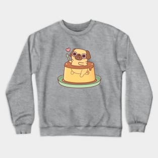 Cute Pug In Custard Pudding Funny Crewneck Sweatshirt